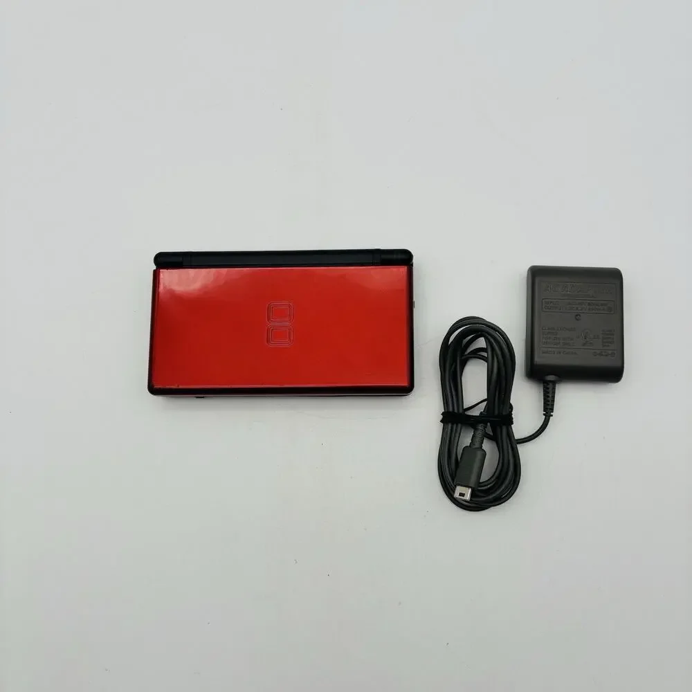 Nintendo DS Lite USG-001 Crimson Red Tested Works With Charger And Stylus